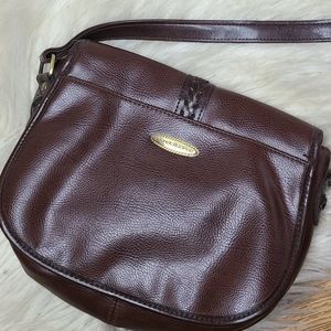 Vintage Liz Claiborne saddle bag crossbody brown leather